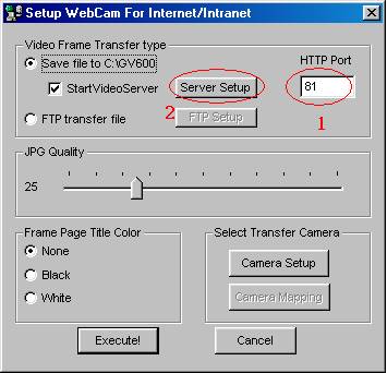 geovision NAT pointer on router